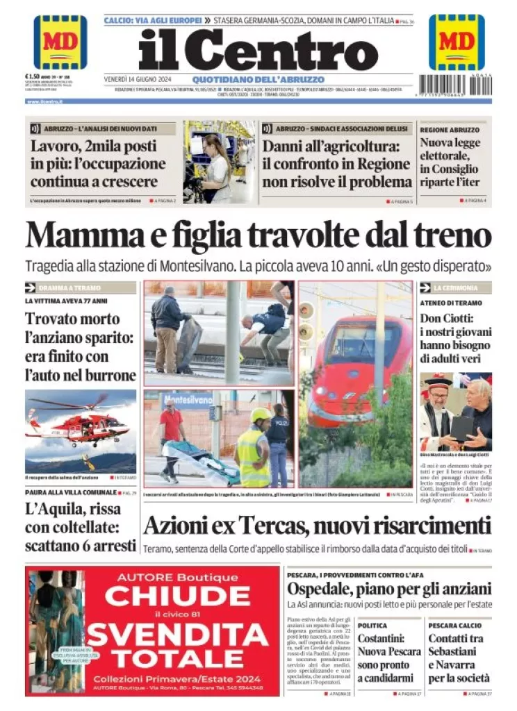 Prima-pagina-il centro-oggi-edizione-del-2024-06-14